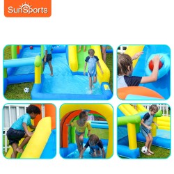 SunSports Φουσκωτό Τραμπολίνο με νεροτσουλήθρα αναρρίχηση τούνελ τέρμα μπασκέτα και μπαλοπισίνα
