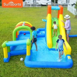 SunSports Φουσκωτό Τραμπολίνο με νεροτσουλήθρα αναρρίχηση τούνελ τέρμα μπασκέτα και μπαλοπισίνα