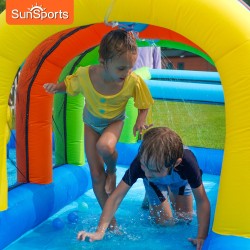 SunSports Φουσκωτό Τραμπολίνο με νεροτσουλήθρα αναρρίχηση τούνελ τέρμα μπασκέτα και μπαλοπισίνα