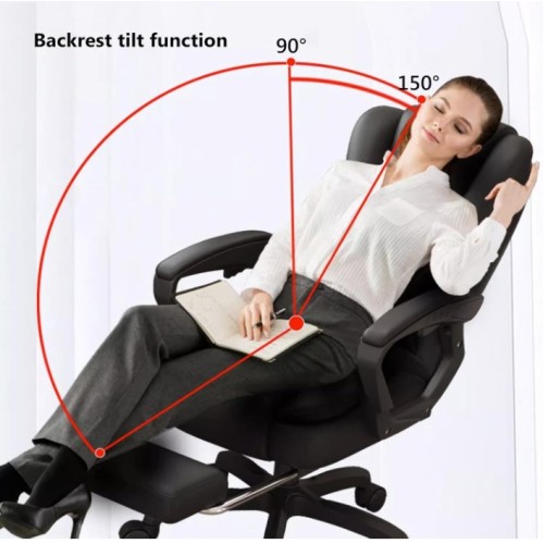 Καρέκλα Γραφείου Διευθυντική με μπράτσα και ανάκληση Δερματίνης λευκή 115-125x64x70cm