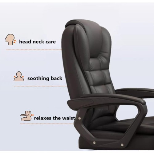 Καρέκλα Γραφείου Διευθυντική με μπράτσα και ανάκληση Δερματίνης λευκή 115-125x64x70cm