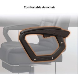 Καρέκλα Γραφείου Διευθυντική με μπράτσα και ανάκληση Δερματίνης λευκή 115-125x64x70cm