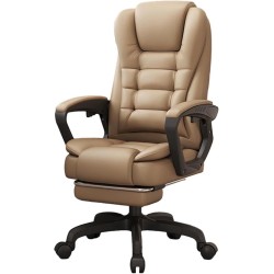 Καρέκλα Γραφείου Διευθυντική με μπράτσα και ανάκληση Δερματίνης Cappuccino 115-125x64x70cm