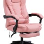 Καρέκλα Γραφείου Διευθυντική με μπράτσα και ανάκληση Δερματίνης ροζ 115-125x64x70cm