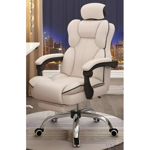 Καρέκλα Γραφείου Διευθυντική με μπράτσα και ανάκληση Δερματίνης λευκό 109-117x73x65cm Καρέκλα Γραφείου Διευθυντική με μπράτσα και ανάκληση Δερματίνης λευκό 109-117x73x65cm
