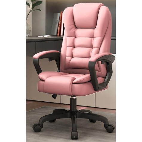 Καρέκλα Γραφείου Διευθυντική με ανάκληση και βάση χρωμίου Δερματίνης ροζ 111-120x60x58cm Καρέκλα Γραφείου Διευθυντική με ανάκληση και βάση χρωμίου Δερματίνης ροζ 111-120x60x58cm