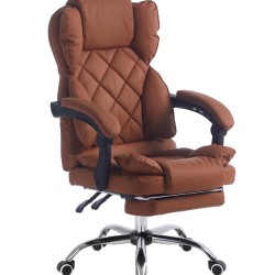 Καρέκλα Γραφείου Διευθυντική δερματίνης 97-107x45x45cm καφέ