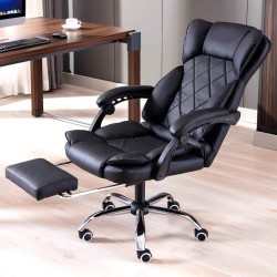 Καρέκλα Γραφείου Διευθυντική δερματίνης 97-107x45x45cm μαύρη