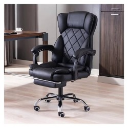 Καρέκλα Γραφείου Διευθυντική δερματίνης 97-107x45x45cm καφέ