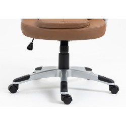 Καρέκλα Γραφείου Διευθυντική με μπράτσα και ανάκληση Δερματίνης Cappuchino 113-121x69x64cm