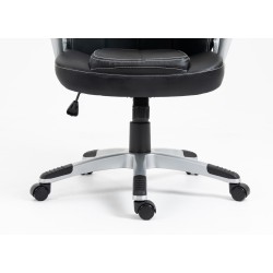 Καρέκλα Γραφείου Διευθυντική με μπράτσα και ανάκληση Δερματίνης Μαύρο 113-121x69x64cm