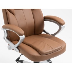 Καρέκλα Γραφείου Διευθυντική με μπράτσα και ανάκληση Δερματίνης Cappuchino 113-121x69x64cm