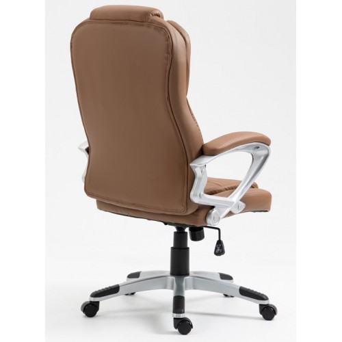 Καρέκλα Γραφείου Διευθυντική με μπράτσα και ανάκληση Δερματίνης Cappuchino 113-121x69x64cm