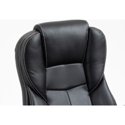 Καρέκλα Γραφείου Διευθυντική με μπράτσα και ανάκληση Δερματίνης Μαύρο 113-121x69x64cm