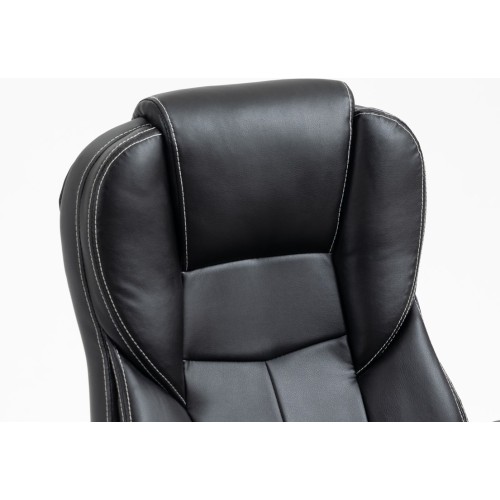 Καρέκλα Γραφείου Διευθυντική με μπράτσα και ανάκληση Δερματίνης Μαύρο 113-121x69x64cm