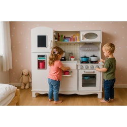 Ξύλινη Παιδική Κουζίνα Λευκή Παιχνίδι Μίμησης με διαστάσεις 102-5 x 91 x 30 Ξύλινη Παιδική Κουζίνα Λευκή Παιχνίδι Μίμησης με διαστάσεις 102-5 x 91 x 30