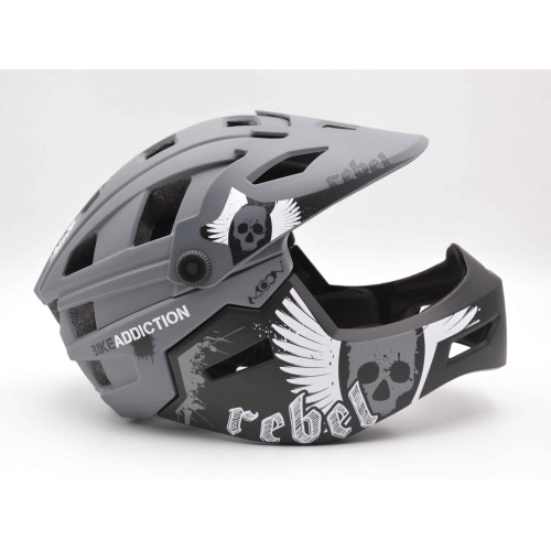 Full Face Κράνος ποδηλάτου BMX Freeride - Downhill ΜΟΟΝ matt Grey