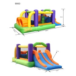 Happy Hop Φουσκωτό Τραμπολίνο  με Διπλή Τσουλήθρα Obstacle Course Bouncer 