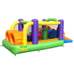 Happy Hop Φουσκωτό Τραμπολίνο  με Διπλή Τσουλήθρα Obstacle Course Bouncer 