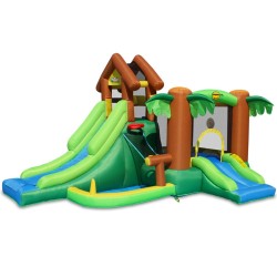 Happy Hop Φουσκωτό Τραμπολίνο  με Διπλή Τσουλήθρα The Forest Bouncer 