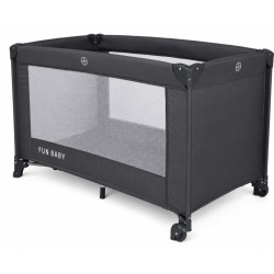 Παρκοκρέβατο μωρού αναδιπλούμενο Fun Baby 125x62x75cm σε γκρι