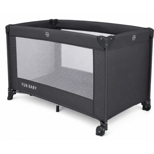 Παρκοκρέβατο μωρού αναδιπλούμενο Fun Baby 125x62x75cm σε γκρι