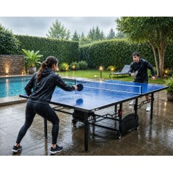 Εξωτερικού χώρου Τραπέζι Ping Pong αναδιπλούμενο με αξεσουάρ και ρόδες μεταφοράς 274x152x76cm Εξωτερικού χώρου Τραπέζι Ping Pong αναδιπλούμενο με αξεσουάρ και ρόδες μεταφοράς 274x152x76cm