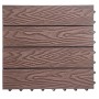 10 τεμάχια Πλακάκια για Δάπεδο Κήπου εξωτερικού χώρου από WPC 30x30χ2.2cm Καφέ Σκούρο με όψη ξύλου