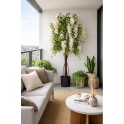 Τεχνητό Φυτό Εξωτερικού Χώρου με λευκά λουλούδια με ύψος 150cm