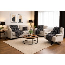 Σετ Ριχτάρια 3 τεμαχίων για διθέσιο, τριθέσιο καναπέ και πολυθρόνα σε γκρι χρώμα