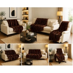Σετ Ριχτάρια 3 τεμαχίων για διθέσιο, τριθέσιο καναπέ και πολυθρόνα σε καφέ χρώμα Σετ Ριχτάρια 3 τεμαχίων για διθέσιο, τριθέσιο καναπέ και πολυθρόνα σε καφέ χρώμα
