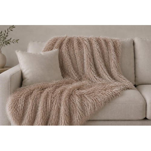 Ριχτάρι για διθέσιο καναπέ 180x250cm σε καφέ ανοιχτό χρώμα