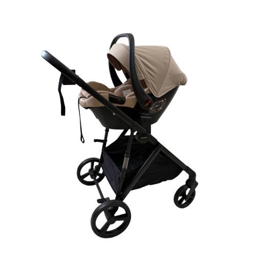 3 σε 1 αναδιπλούμενο πολυκαρότσι μωρού Fun Baby Star με κάθισμα αυτοκινήτου που κουμπώνει στο σκελετό κάθισμα που μετατρέπεται σε καλαθούνα 0+ μπεζ