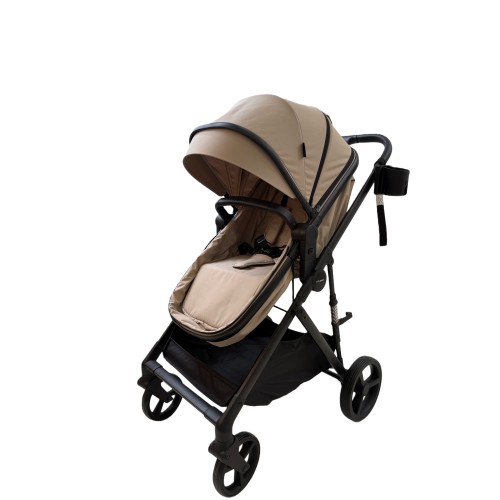 3 σε 1 αναδιπλούμενο πολυκαρότσι μωρού Fun Baby Star με κάθισμα αυτοκινήτου που κουμπώνει στο σκελετό κάθισμα που μετατρέπεται σε καλαθούνα 0+ μπεζ