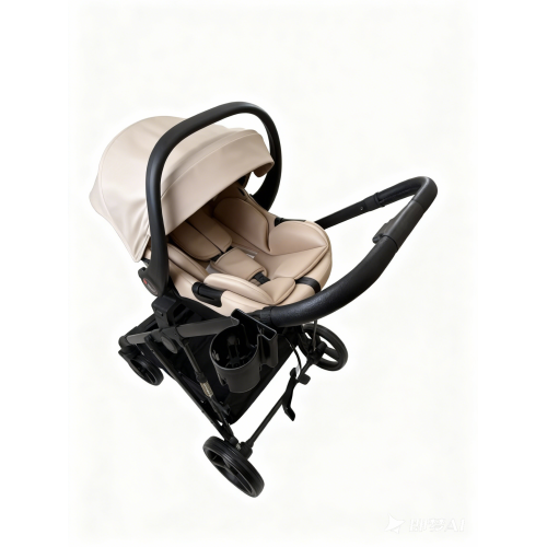 3 σε 1 αναδιπλούμενο πολυκαρότσι μωρού Fun Baby Star με κάθισμα αυτοκινήτου που κουμπώνει στο σκελετό κάθισμα που μετατρέπεται σε καλαθούνα 0+ μπεζ