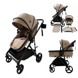 3 σε 1 αναδιπλούμενο πολυκαρότσι μωρού Fun Baby Star με κάθισμα αυτοκινήτου που κουμπώνει στο σκελετό κάθισμα που μετατρέπεται σε καλαθούνα 0+ μπεζ 3 σε 1 αναδιπλούμενο πολυκαρότσι μωρού Fun Baby Star με κάθισμα αυτοκινήτου που κουμπώνει στο σκελετό κάθισμα που μετατρέπεται σε καλαθούνα 0+ μπεζ