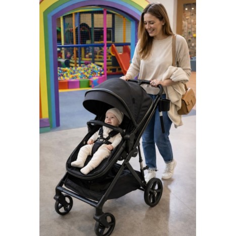 3 σε 1 αναδιπλούμενο πολυκαρότσι μωρού Fun Baby Star με κάθισμα αυτοκινήτου που κουμπώνει στο σκελετό κάθισμα που μετατρέπεται σε καλαθούνα 0+ μαύρο