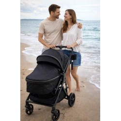 3 σε 1 αναδιπλούμενο πολυκαρότσι μωρού Fun Baby Star με κάθισμα αυτοκινήτου που κουμπώνει στο σκελετό κάθισμα που μετατρέπεται σε καλαθούνα 0+ μαύρο