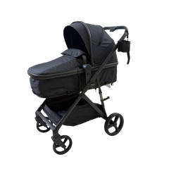 3 σε 1 αναδιπλούμενο πολυκαρότσι μωρού Fun Baby Star με κάθισμα αυτοκινήτου που κουμπώνει στο σκελετό κάθισμα που μετατρέπεται σε καλαθούνα 0+ μαύρο