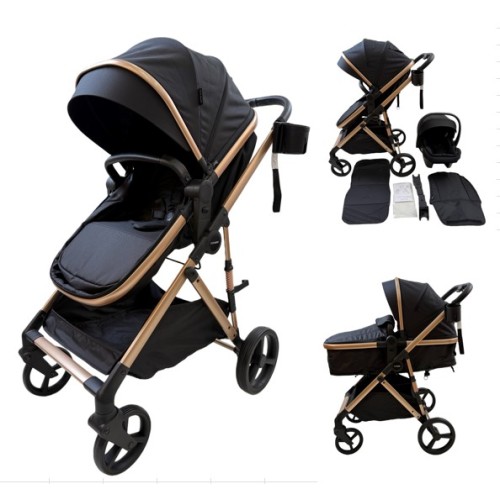 3 σε 1 αναδιπλούμενο πολυκαρότσι μωρού Fun Baby Star με κάθισμα αυτοκινήτου που κουμπώνει στο σκελετό κάθισμα που μετατρέπεται σε καλαθούνα 0+ μαύρο χρυσό 3 σε 1 αναδιπλούμενο πολυκαρότσι μωρού Fun Baby Star με κάθισμα αυτοκινήτου που κουμπώνει στο σκελετό κάθισμα που μετατρέπεται σε καλαθούνα 0+ μαύρο χρυσό