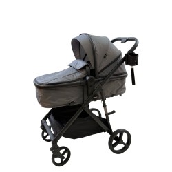 3 σε 1 αναδιπλούμενο πολυκαρότσι μωρού Fun Baby Star με κάθισμα αυτοκινήτου που κουμπώνει στο σκελετό κάθισμα που μετατρέπεται σε καλαθούνα 0 γκρι