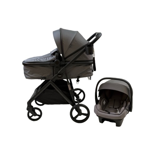 3 σε 1 αναδιπλούμενο πολυκαρότσι μωρού Fun Baby Star με κάθισμα αυτοκινήτου που κουμπώνει στο σκελετό κάθισμα που μετατρέπεται σε καλαθούνα 0 γκρι