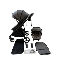 3 σε 1 αναδιπλούμενο πολυκαρότσι μωρού Fun Baby Star με κάθισμα αυτοκινήτου που κουμπώνει στο σκελετό κάθισμα που μετατρέπεται σε καλαθούνα 0 γκρι