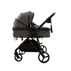 3 σε 1 αναδιπλούμενο πολυκαρότσι μωρού Fun Baby Star με κάθισμα αυτοκινήτου που κουμπώνει στο σκελετό κάθισμα που μετατρέπεται σε καλαθούνα 0 γκρι