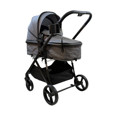 3 σε 1 αναδιπλούμενο πολυκαρότσι μωρού Fun Baby Star με κάθισμα αυτοκινήτου που κουμπώνει στο σκελετό κάθισμα που μετατρέπεται σε καλαθούνα 0 γκρι