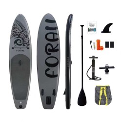 Φουσκωτή Σανίδα Sup Forall Grey 10.2'' με κουπί αξεσουάρ και σακίδιο μεταφοράς με μήκος 3.20m