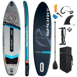 Φουσκωτή Σανίδα Sup Sporit Grey 11.6'' με κουπί αξεσουάρ και σακίδιο μεταφοράς με μήκος 3.50m