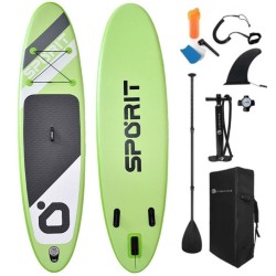 Φουσκωτή Σανίδα Sup Sporit Green 10'' με κουπί αξεσουάρ και σακίδιο μεταφοράς με μήκος 3.05m