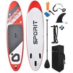 Φουσκωτή Σανίδα Sup Sporit Red 10'' με κουπί αξεσουάρ και σακίδιο μεταφοράς με μήκος 3.05m