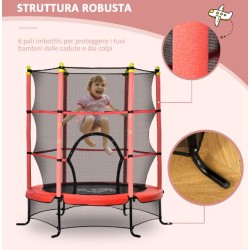 Τραμπολίνο Balance με δίχτυ προστασίας Διάμετρο 140cm και ύψος 162cm για μέγιστο βάρος έως 50 κιλά κόκκινο
